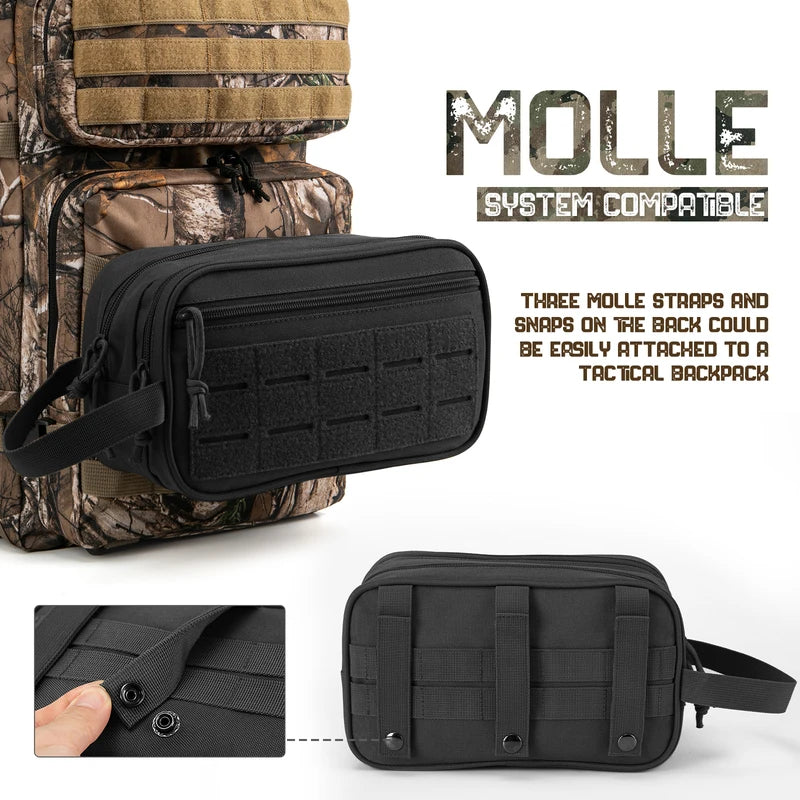 Travel Toiletry Bag for Men, Shaving Kit & Organizer, Small Dopp Case
