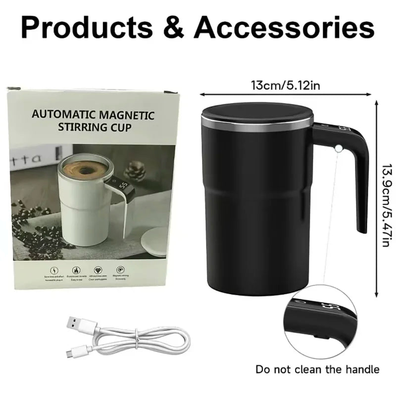 Electric Self-Stirring Coffee Mug 380ML Waterproof USB Display - Multiple Colors