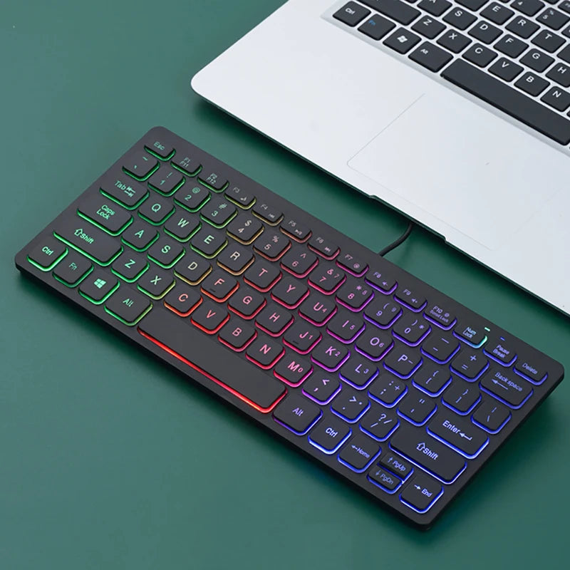 Portable Wired Mini Keyboard for Laptop and PC - 78 Keys, External Computer Accessory