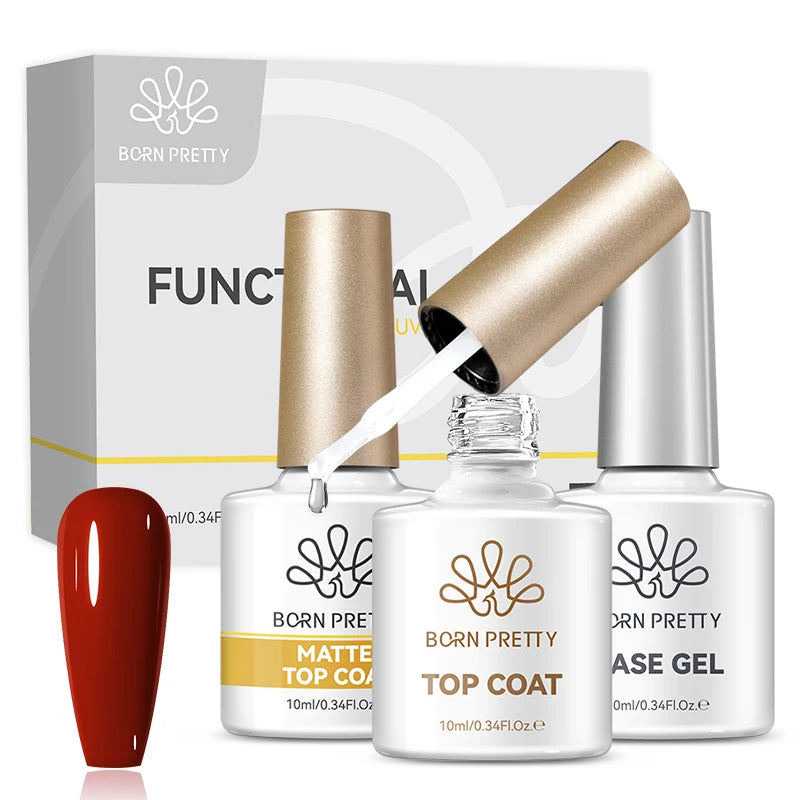 Gel Nail Polish Set 10ml Base & Top Coat Long-Lasting Manicure Kit