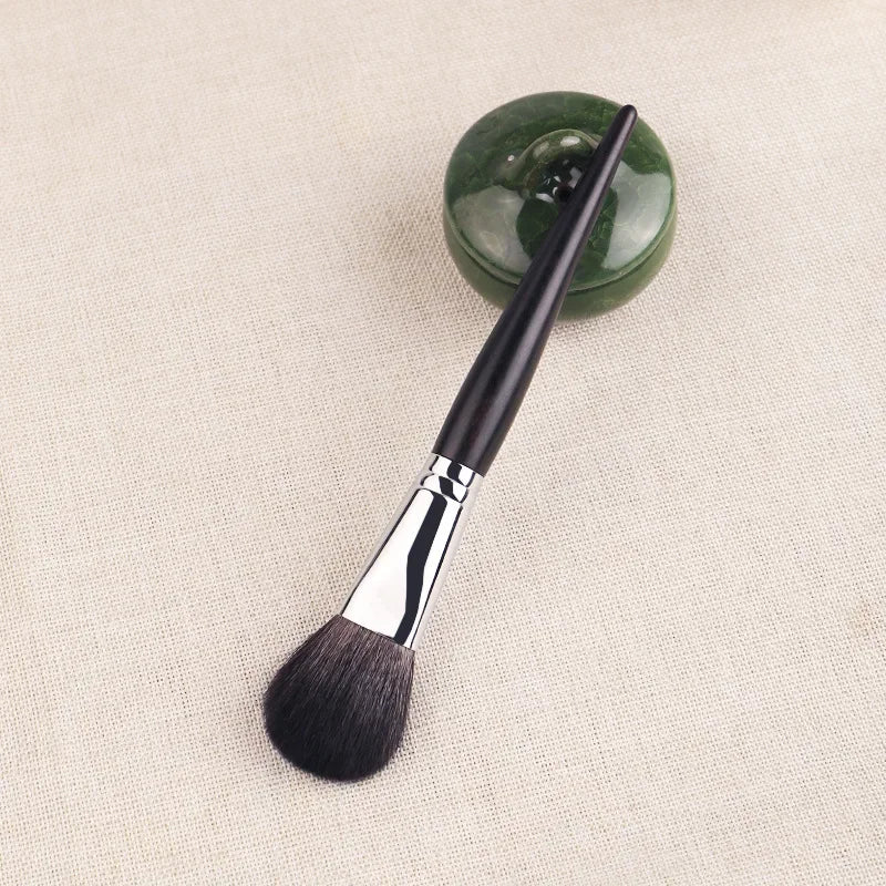 Luxury Makeup Brush for Cheeks - Natural Goat & Fox Hair, Rounded Powder Blush & Bronzer Tool