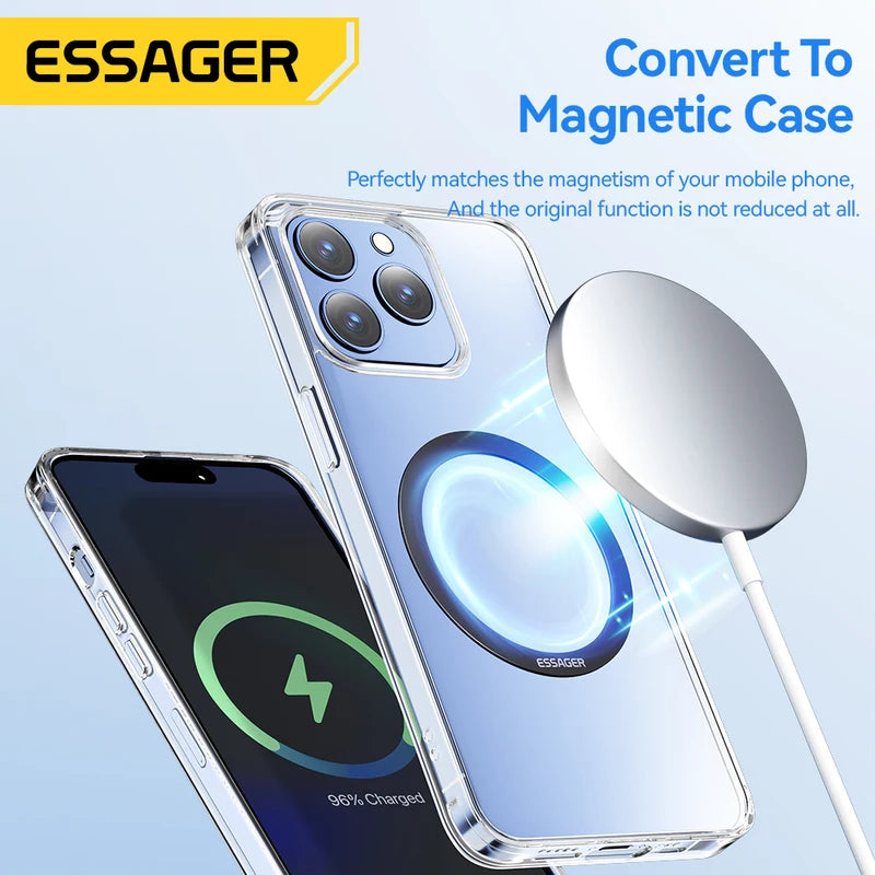 Magnetic Metal Ring for Magsafe & Wireless Charging – 2PCS Phone Plate Sticker