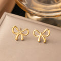 Stainless Steel Bow Charm Necklace & Jewelry Set for Women and Girls - Trendy Party Gift