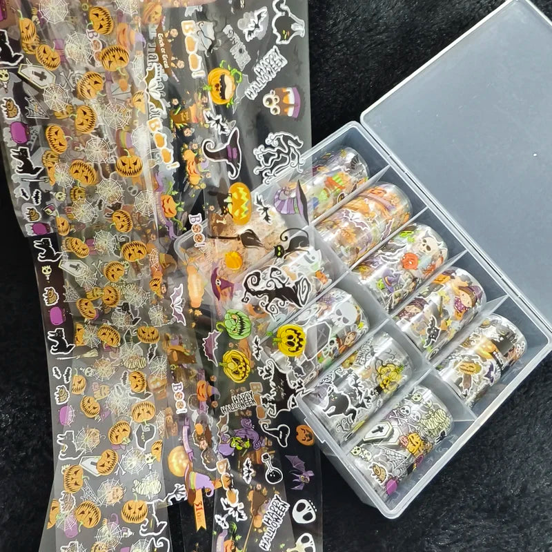 Halloween Nail Foil Transfer Paper 10 Rolls Nail Art Stickers & Decals