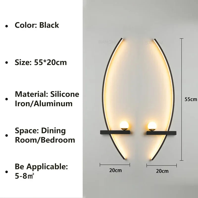 Modern LED Wall Sconce - Minimalist Stripes Decorative Lighting for Bedroom & Living Room