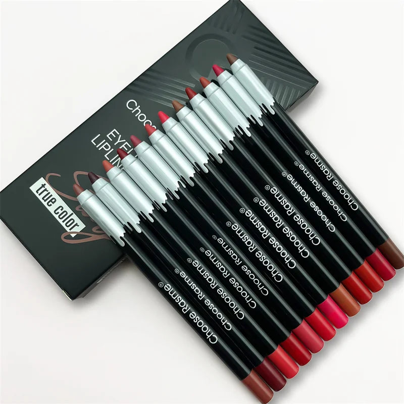 12 Color Matte Lip Liner Set - Long Lasting Lipstick Pen Gift Kit