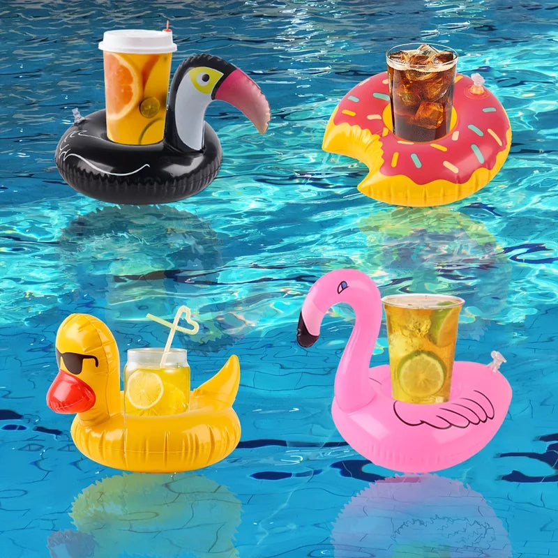 Inflatable Drink Holders Pack - Floating Beverage Caddies for Pool Parties, 4/8/12 Pieces