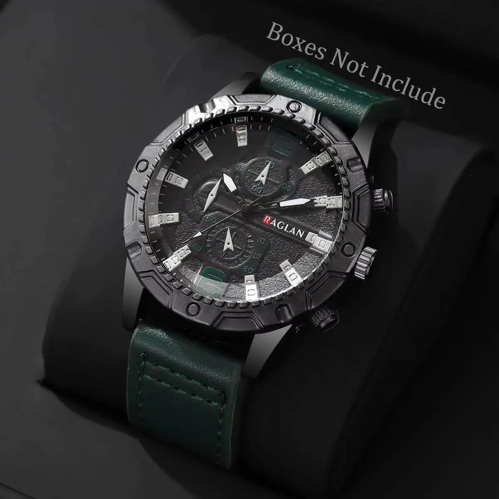 Men's Fashion Leather Strap Quartz Watch Casual Business Wristwatch - Multiple Colors