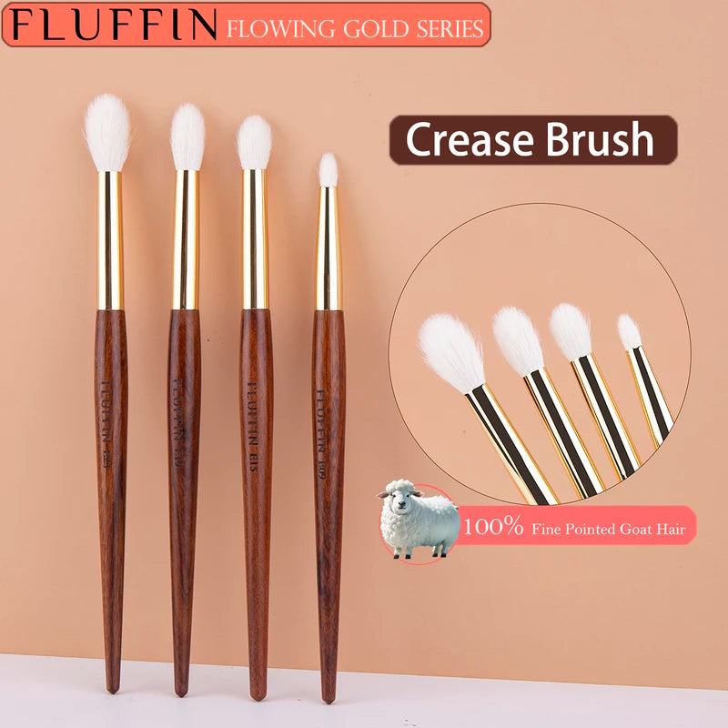Eye Shadow Crease Brush - Goat Hair Blending Makeup Tool with Copper Rosewood Handle