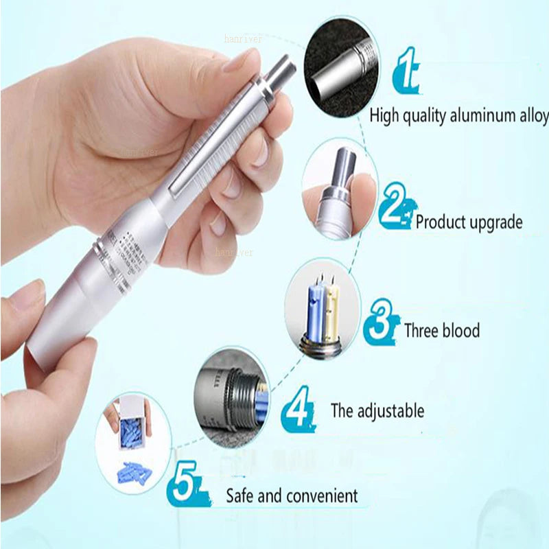 Blood Pricking Needle Pen for Medical Blood Collection - Household Blood Test Tool