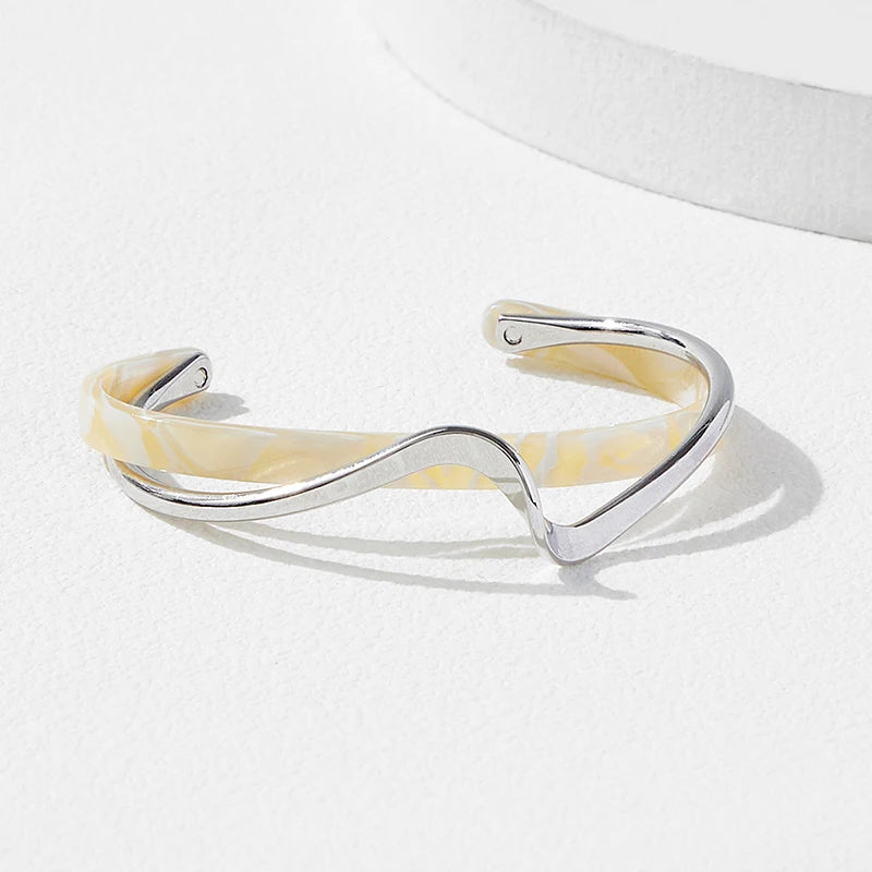 Geometric Metal C-Shaped Bracelets for Women - Jewelry Gift