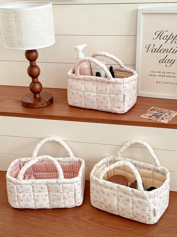 Large Capacity Flower Organizer Basket with Handle - Home Storage Bin