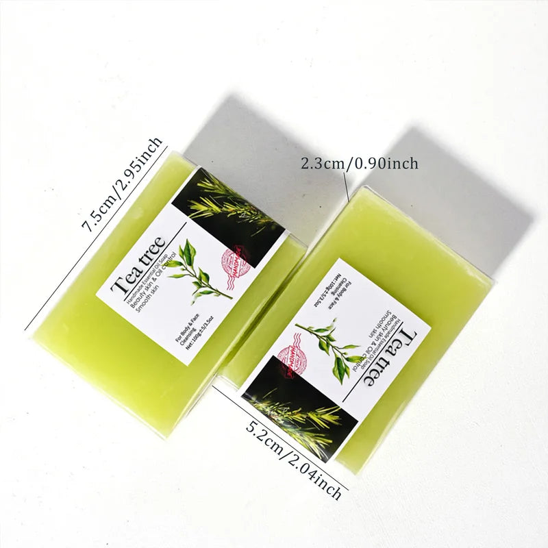 Deep Cleansing Tea Tree Oil Soap Bars for Acne & Pimple Control - 2 Pack