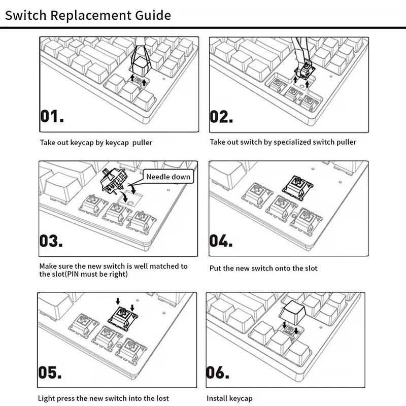Mechanical Keyboard Switches Set - Dust-Proof, Tactile, Clicky, Silent Options
