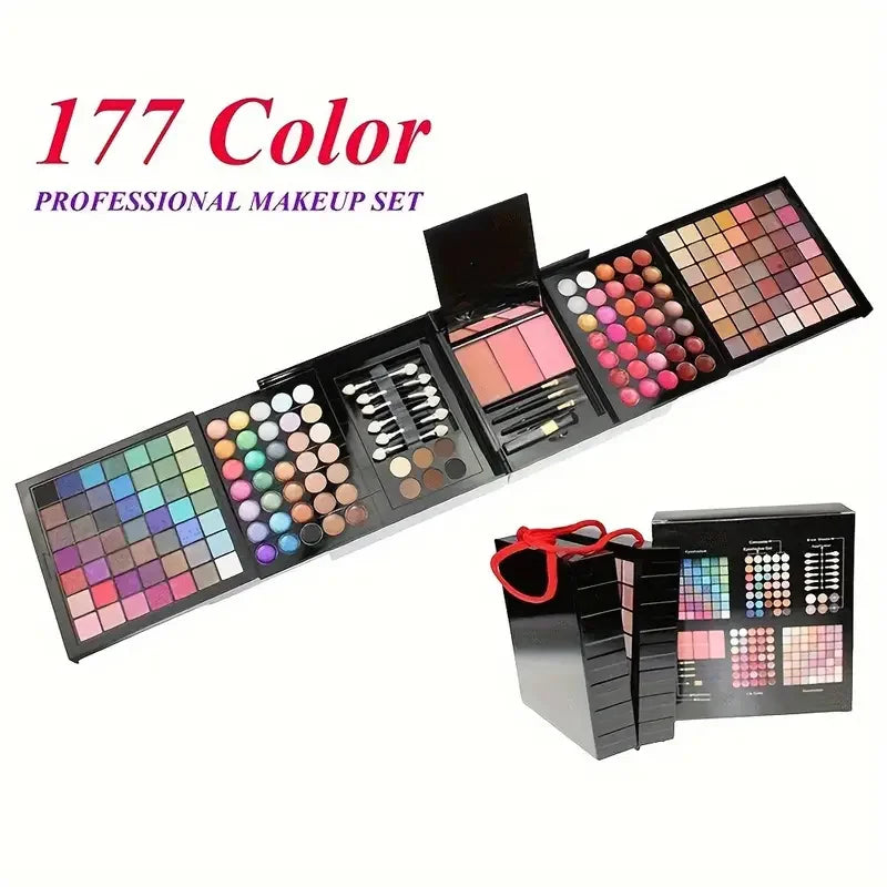 177 Color Makeup Set with Eyeshadow Palette, Blush, Lip Gloss & Concealer