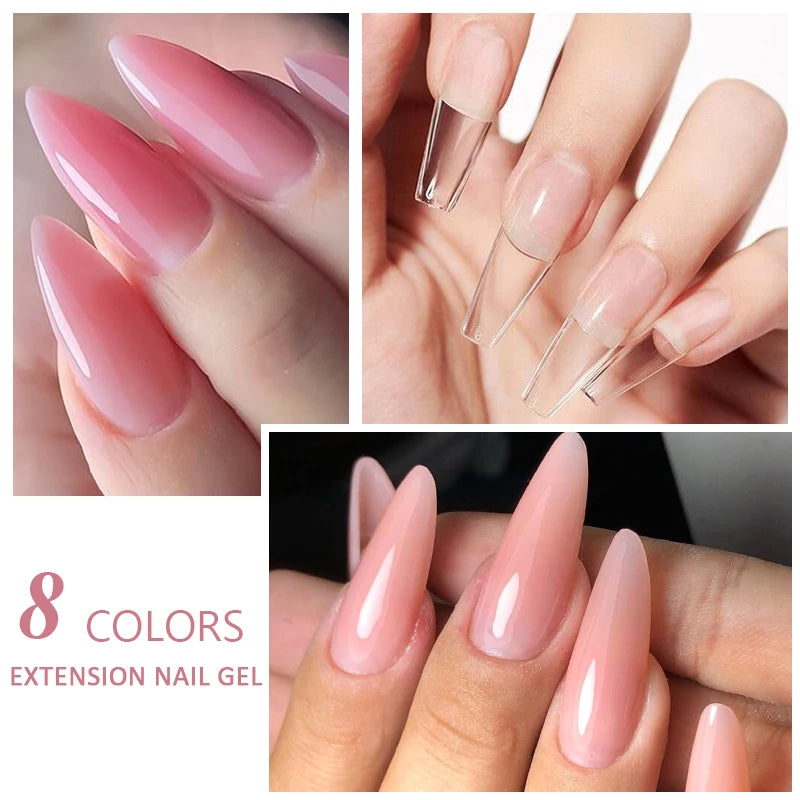 30ml Clear Pink Nude Nail Extension Gel Polish for Acrylic & UV Nails
