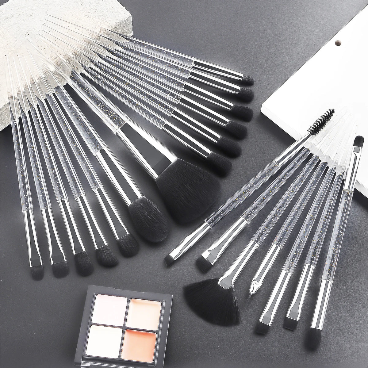 37PCS Makeup Tools Set with Brushes, Sponges, Eyelash Curler & Cleaning Tools