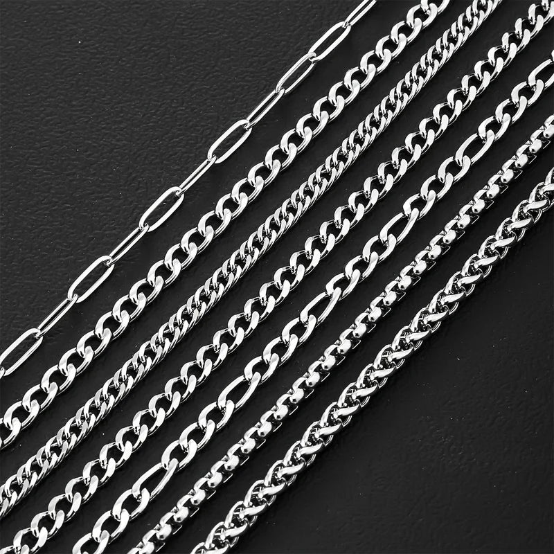 7-Piece Stainless Steel Bracelet Set for Men, 8.27 Inch Daily Wear Gift