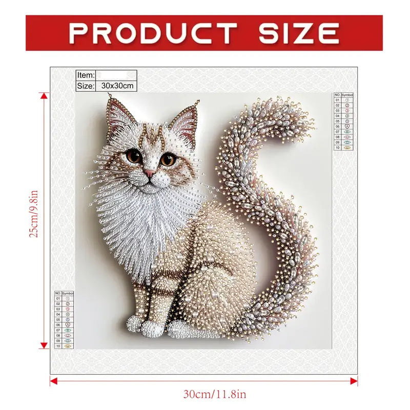 5D Diamond Painting Kit with Fluffy Kitten Theme - Handcrafted Canvas Art Set