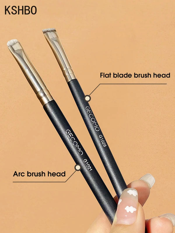 Eyebrow and Eye Makeup Brush Flat Head Circular Arc Eyeliner Brush - Multi Color Handle