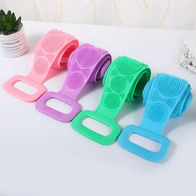 Silicone Body Scrubber Exfoliating Shower Back Brush Bath Sponge Clean Tool