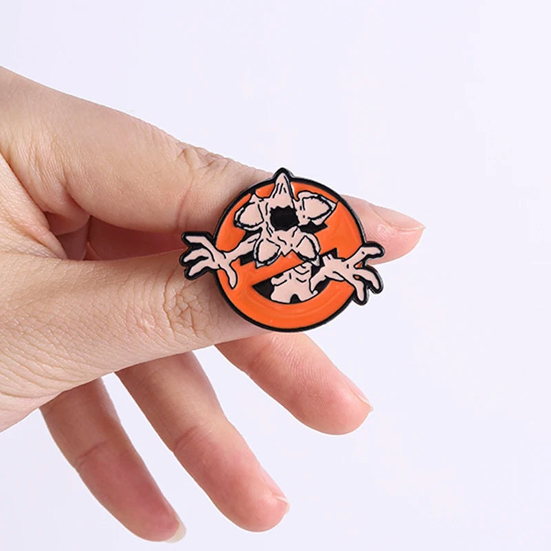 Sci-Fi Horror Enamel Pin Set - Spooky Flower Monster Halloween Brooches Jewelry Gift