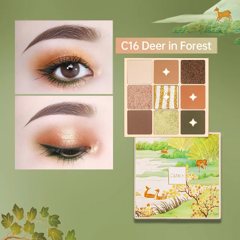 9 Shade Glitter Shimmer Matte Eyeshadow Palette - Waterproof, Long-Lasting & Vegan