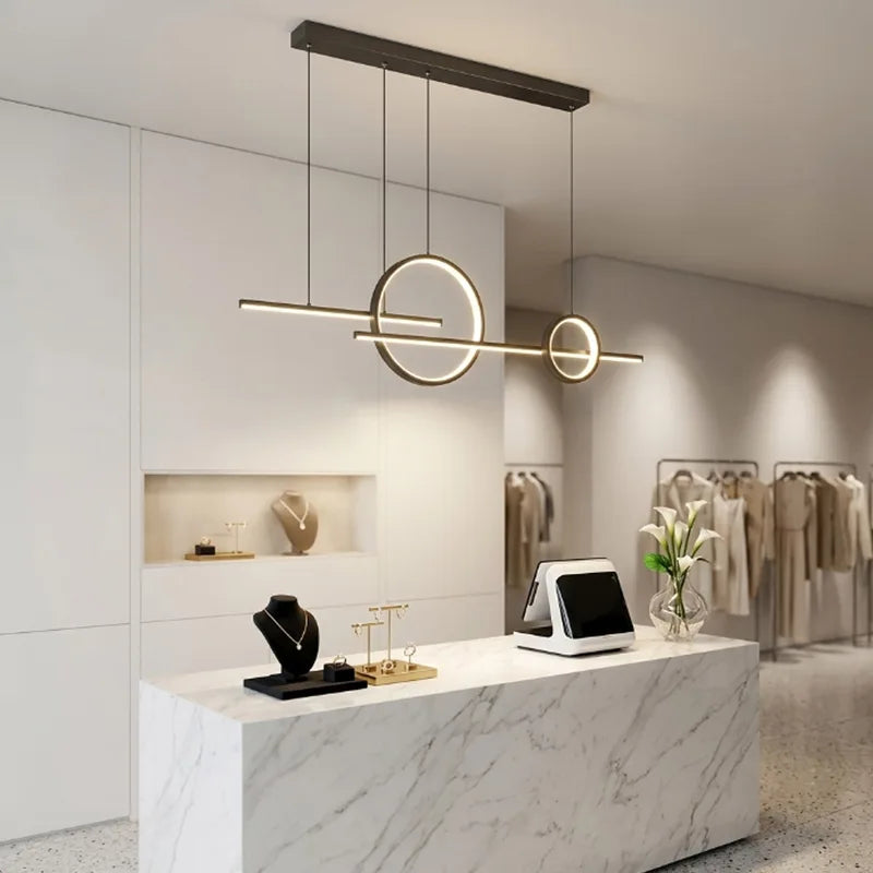 Dimmable LED Pendant Light for Living Room Kitchen Bar Hotel 110cm Black/White