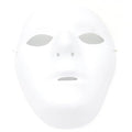 Creative Full Face Mask for Halloween and Parties, Blank White Plastic Mask with Elastic Cord