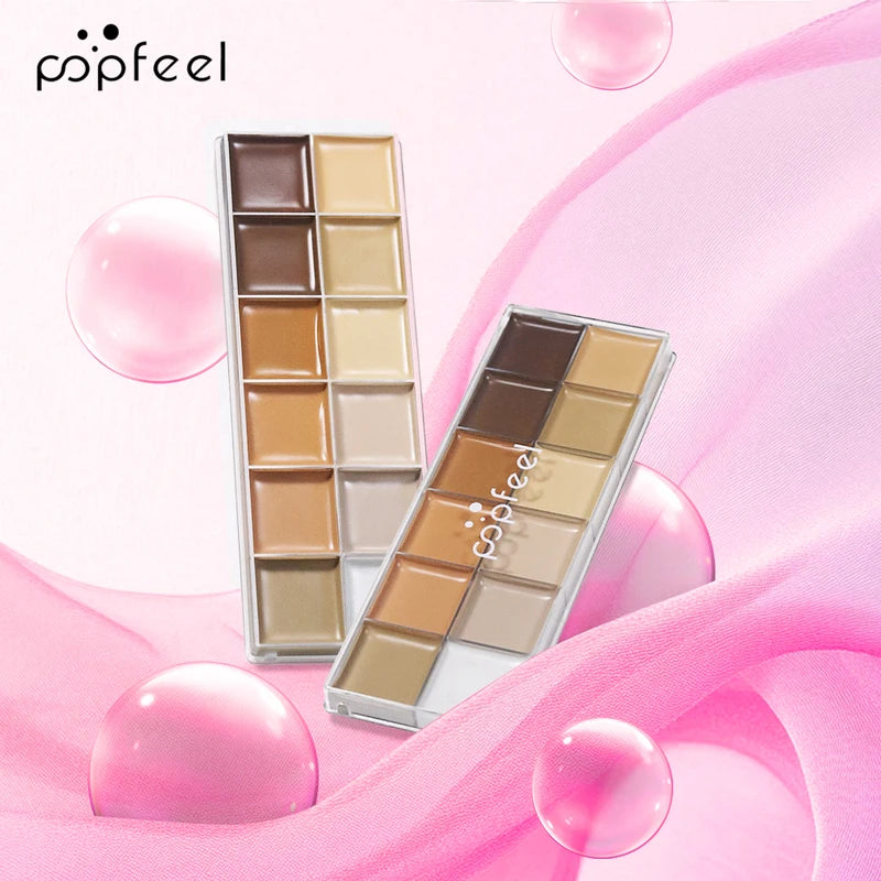 12 Color Waterproof Concealer Palette - Full Coverage for Face & Body Tattoos