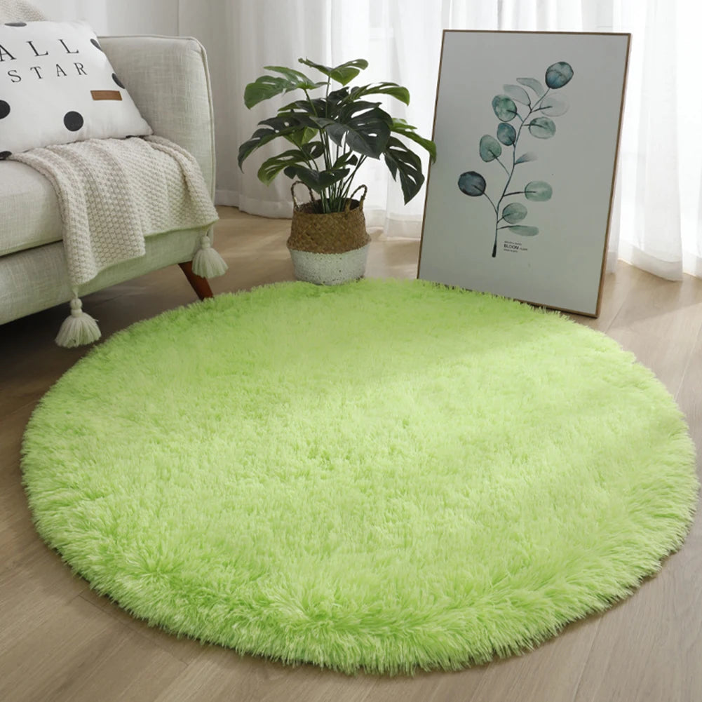 Large Shaggy Area Rug - Soft Round Carpet for Living Room & Bedroom, Multi Color Options