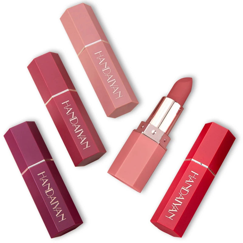 Matte Waterproof Lipstick Set - Long Lasting Nude & Red Shades for Women