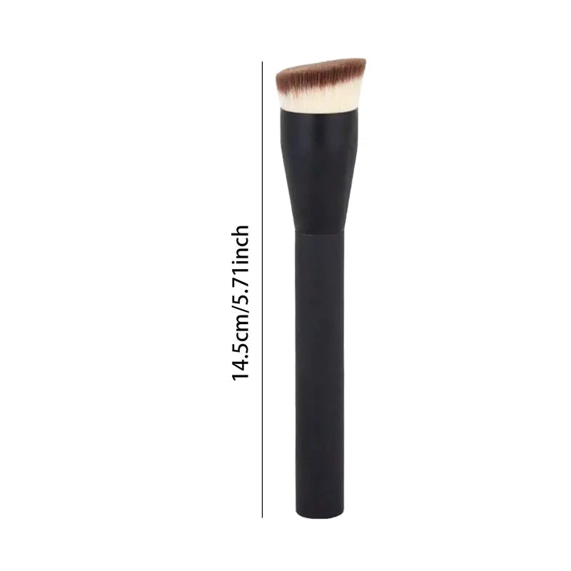 Angled Foundation Makeup Brush Set - Synthetic Liquid & Powder Blending Tools - 10pcs