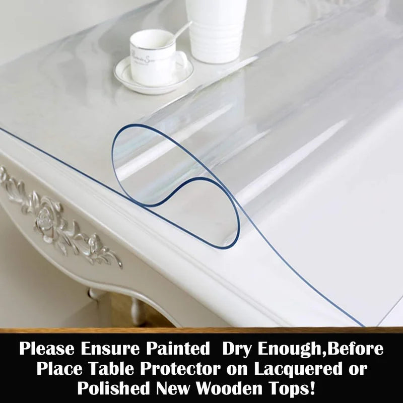 PVC Transparent Tablecloth Waterproof Heat-Resistant Oil-Proof Table Cover