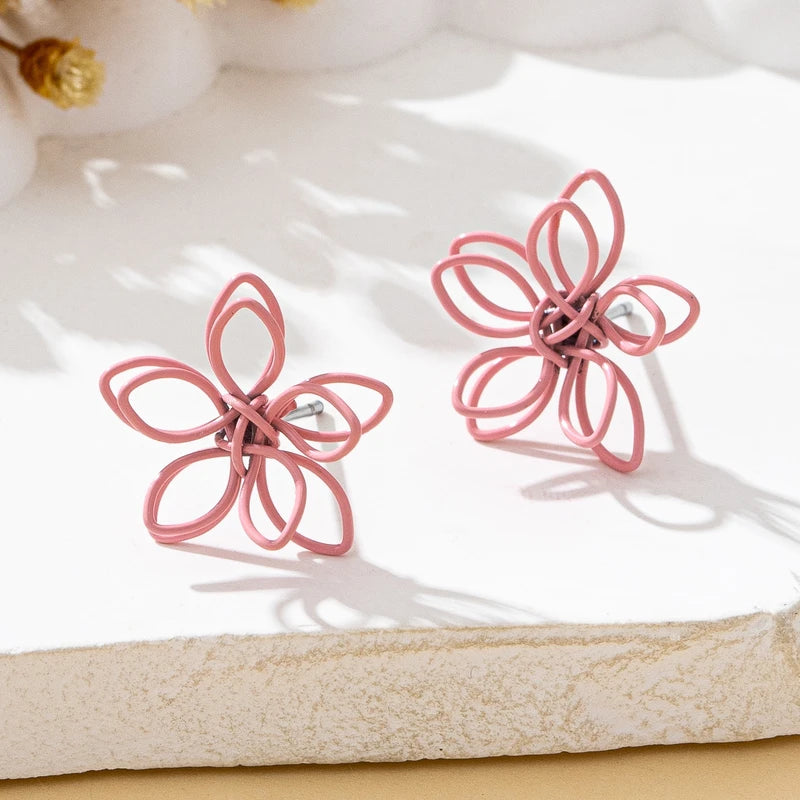 Women's Wire Flower Earrings in Multiple Colors - Daily & Vacation Wear