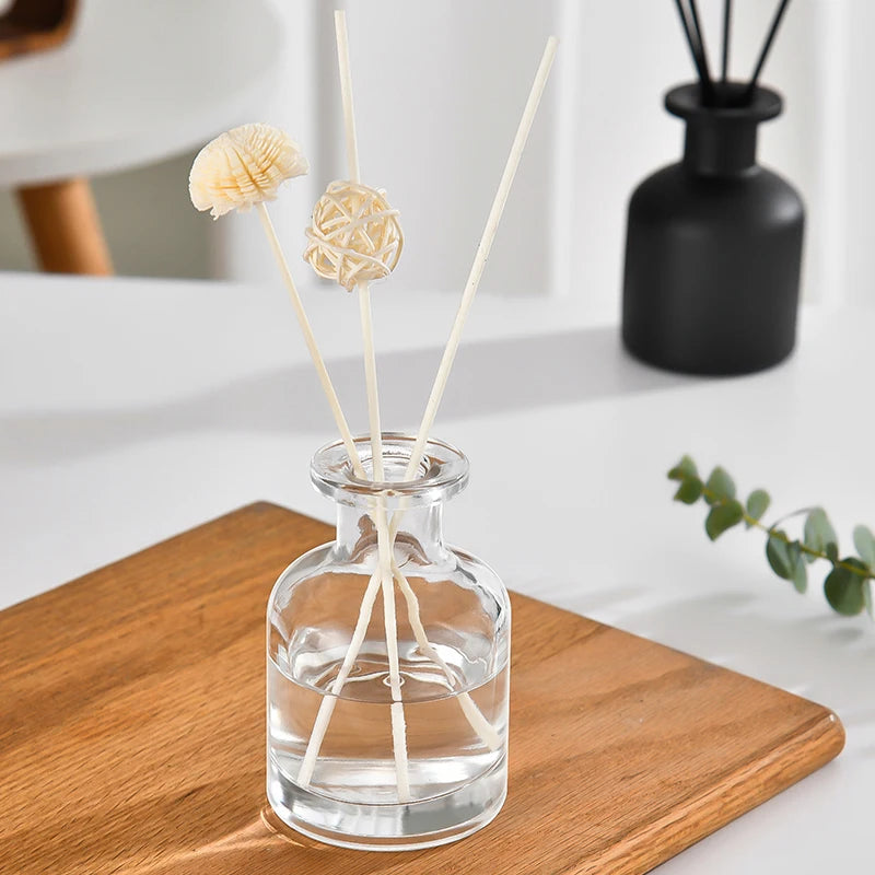 50ml Glass Fragrance Diffuser Bottle with Rattan - Air Purifying Aromatherapy for Home & Office