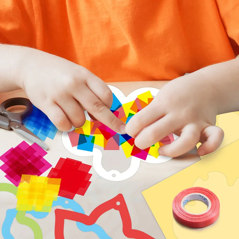 Kids Paper Cutting Art Kit for Window Decor DIY Craft Supplies Set