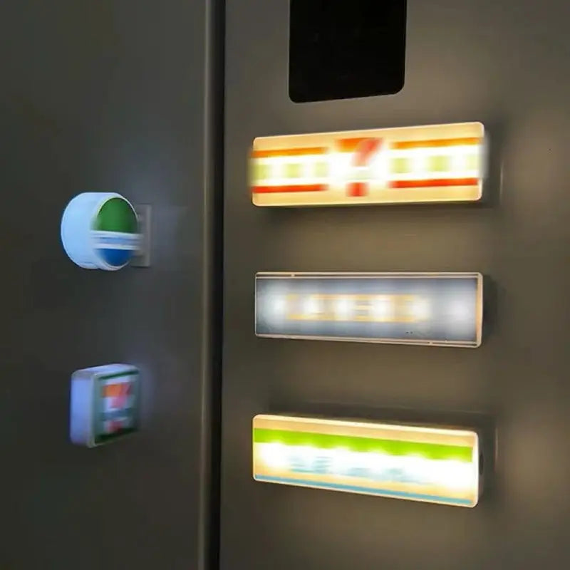 Miniature Magnetic Model Fridge Magnet Night Light Decor - Green, Grey, Yellow, White