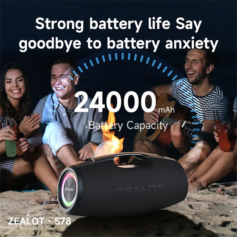 120W Bluetooth Portable Speaker with Deep Bass, Waterproof, 50H Playtime