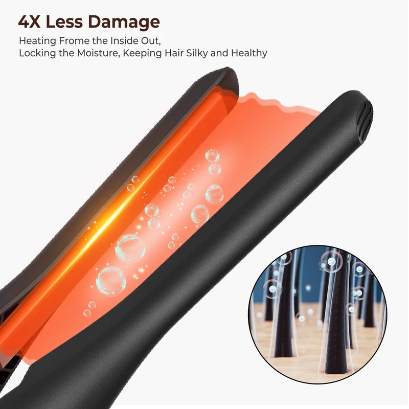 Mini Flat Iron for Short Hair - Ceramic Beard & Hair Straightener