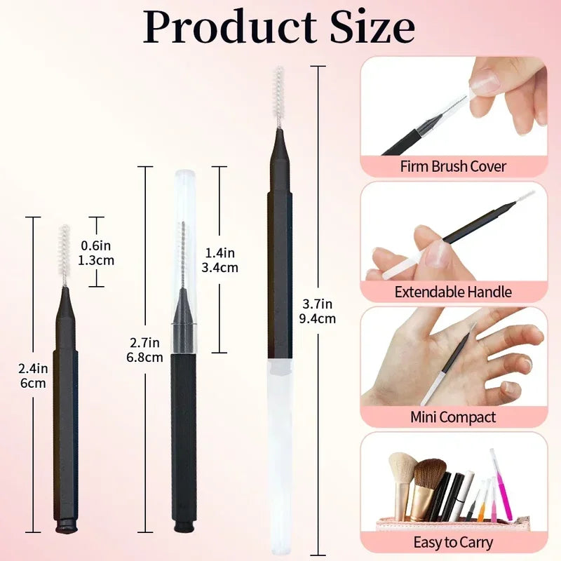 Mini Eyebrow & Eyelash Brush Set - Disposable Micro Applicators for Brows & Lashes