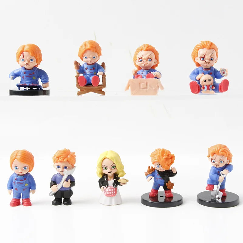 Chucky Action Figure Set - 9 PVC Toys for Halloween Decor & Gifts