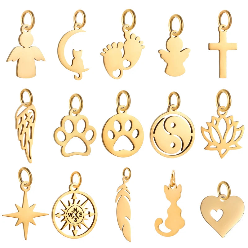 5pcs Stainless Steel Animal Claw Charms for DIY Jewelry Necklace Bracelet Earrings