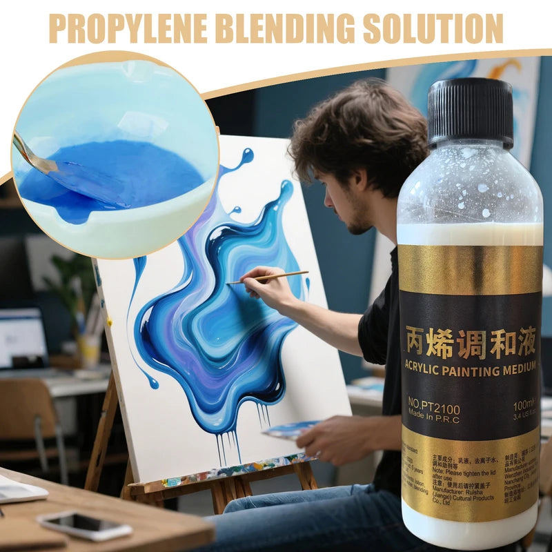 Acrylic Paint Thinner Liquid Water Powder Diluent - 100ml Art Supplies