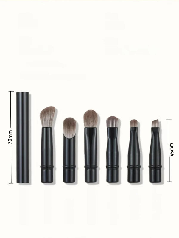 6-Piece Portable Makeup Brush Replacement Set - Travel Friendly
