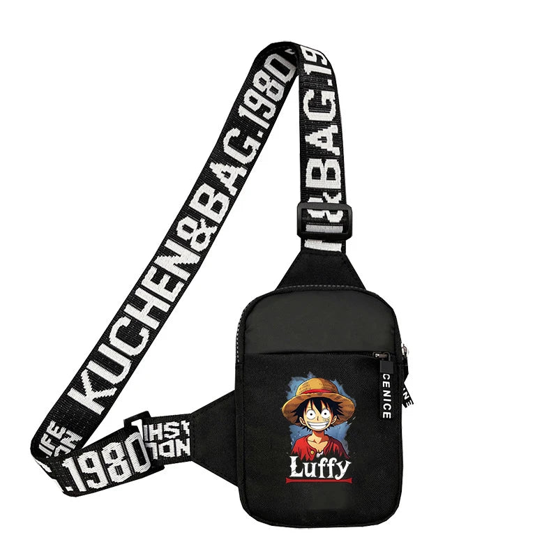 Men's Small Chest Bag with Multiple Compartments - Anime Figure Messenger Waist Bag