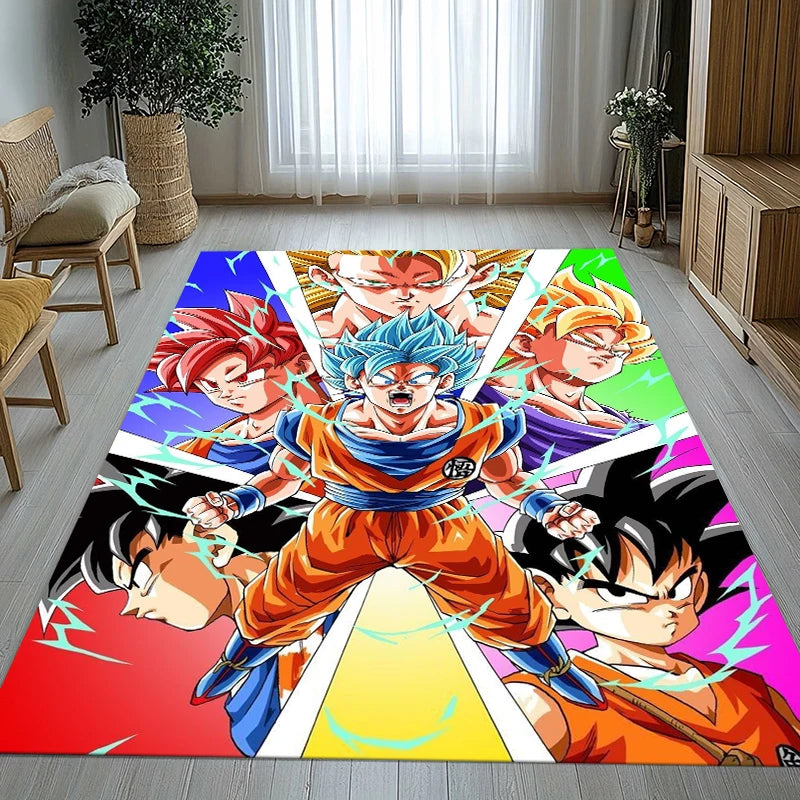 Anime D-Dragon Ball Cartoon Area Rug - Non-Slip Soft Carpet for Living Room, Bedroom, Kids Playroom