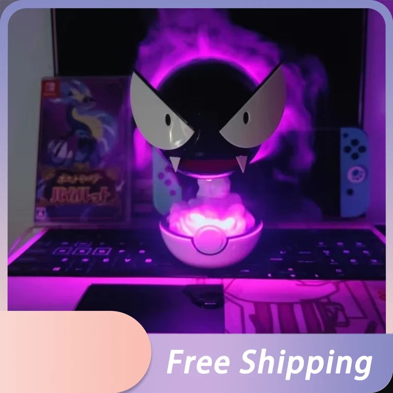 Anime Gastly Humidifier with Water Replenishing Spray LED Lamp Desktop Air Purifier