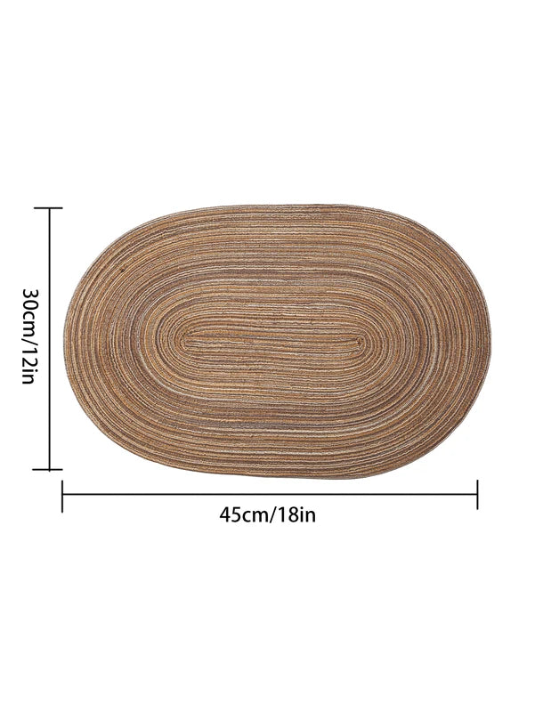 4PCS Oval Cotton Braided Table Mats Non-Slip Washable Coasters for Dining & Kitchen