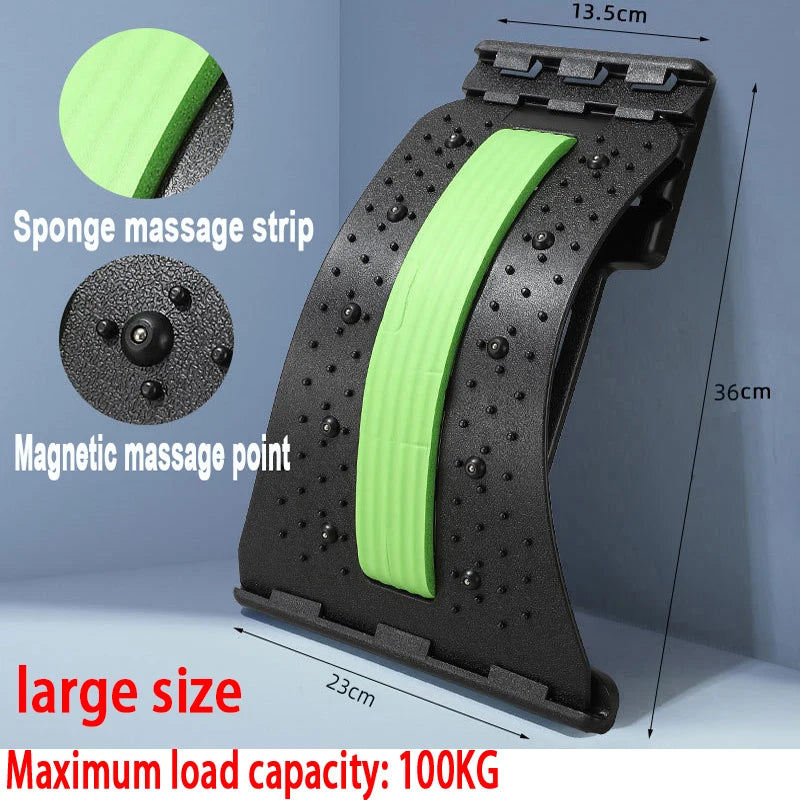 4-Level Adjustable Back Stretcher Lumbar Support Massage Roller for Spine Relaxation